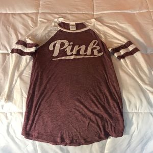 Pink Victoria’s Secret Long Sleeve Baseball TShirt